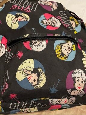 Black 'Golden Girls' Patterned Women's Backpack by